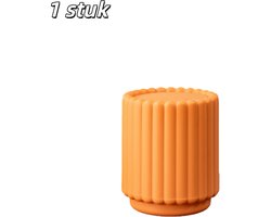 1 stuk - Afvalbak - Kleine afvalbak - Cilindervormig - Met deksel - Afgesloten afvalbak voor binnengebruik in de keuken - Geschikt voor het verzamelen van afval in de keuken, slaapkamer en badkamer - Oranje