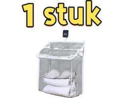 1 stuk - Badkamer opbergtas - Hangtas - Waterdicht - Douche-/kledingopbergtas - Wandmontage - Geen boren nodig - Geschikt voor het opbergen van handdoeken en kleding - 37*17*39 cm - Transparant