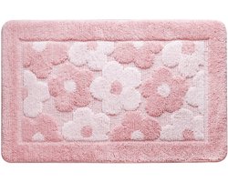 1 stuk- Badmat antislip -Bloem douchemat-badkamermat antislip-badkamer mat-badkamer matten set-badmat antislip voor in bad- badmatten-Absorberende Badmat-Badkamermatten Sneldrogend-badkamer accessoires-Geschikt voor Douche & Bad-40x60cm-Roze