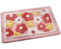 1 stuk- Badmat antislip -Bloem douchemat-badkamermat antislip-badkamer mat-badkamer matten set-badmat antislip voor in bad- badmatten-Absorberende Badmat-Badkamermatten Sneldrogend-badkamer accessoires-Geschikt voor Douche & Bad-40x60cm