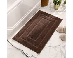 1 stuk badmat, antislip, zacht badmatje, waterabsorberend, machinewasbaar voor douche, bad en toilet, 60x90cm,Bruin