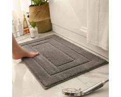 1 stuk badmat, antislip, zacht badmatje, waterabsorberend, machinewasbaar voor douche, bad en toilet, 60x90cm,Donkergrijs