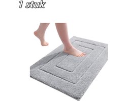 1 stuk - Badmat - Verdikt en zacht - Absorbeert water en is antislip - Machinewasbaar en geschikt voor de droogtrommel - Geschikt voor badkamervloeren, badkuipen en douchecabines - 40 x 60 cm - Grijs