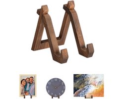 1 stuk - Bordenstandaard - Houten displaystandaard - Decoratieve fotolijst - Bordenstandaard van hout - 15 cm bruin