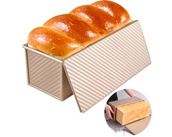 1-Stuk Broodpan met Deksel - Anti-aanbak Brood Toast Doos - Bak Cakevorm met Deksel - Geschikt voor Zelfgebakken Brood Oven Bakken - Sandwich Broodpan - Grote Capaciteit Toastvorm - Rosé Goud