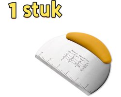 1 stuk - Broodsnijder van roestvrij staal - met maatverdeling - Bakgereedschap - Geschikt voor brood, desserts en in de keuken - 16.2*12*1 cm - Geel