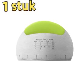 1 stuk - Broodsnijder van roestvrij staal - met maatverdeling - Bakgereedschap - Geschikt voor brood, desserts en in de keuken - 16.2*12*1 cm - Groen