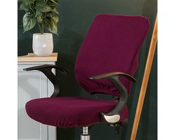 1 stuk bureaustoelhoes, verwijderbaar, universeel, modern, simplistisch, stijl, draaibare stoelhoes voor kantoor, draaibare armleuningen, stoel (Donkerpaars)