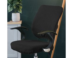 1 stuk bureaustoelhoes, verwijderbaar, universeel, modern, simplistisch, stijl, draaibare stoelhoes voor kantoor, draaibare armleuningen, stoel (zwart)