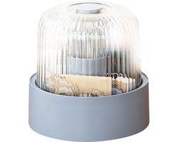 1 stuk - Cosmetische organizer met deksel - bureau-organizer met deksel -waterdicht - badkamerorganizer - cosmetica - cosmetica voor kaptafel - stofdicht - ideaal voor slaapkamer - badkamer - bureau - blauw