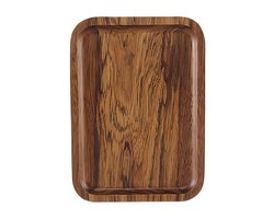 1 stuk - Dienblad (klein) - Rechthoekig - Voor theebladen in hotels/restaurants en voor thuisgebruik - 25*18 cm - Bruin