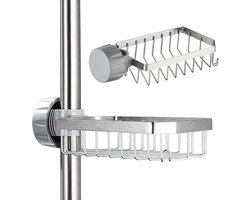 1 stuk - douchezeepbakje - roestvrijstalen douchezeepbakje - douchezeepbakje - douchezeepbakje, zonder boren, voor staven van 20-32 mm