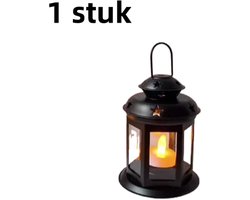 1 stuk - Draagbare lantaarns - IJzeren Handheld Kaarsenstandaard - Sfeerlamp met Sterren Design en Geurkaarsen Houder - Decoratief Sfeerlicht voor Binnen en Buiten - Zwart