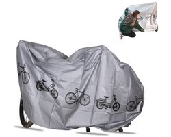 1 stuk - Fietshoes - Grijze motorhoes - Waterdichte en stofdichte fietshoes - Regenbestendige fiets regenhoes - kan binnen en buiten worden gebruikt, beschermt tegen regen, zon, uv-stralen, wind en sneeuw - 200 x 110 cm (zilver)