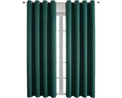 1 Stuk - Gordijn - Verduisterend - 132x160cm - donkergroen - Polyester