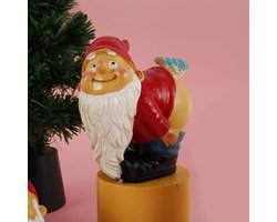 1 stuk Grappige kabouterstandbeeld van Hoogwaardig Hars - humoristische en duurzame tuinkabouter - decoratie voor terras -tuindecoratie - balkon - cadeaus voor tuin of binnen