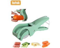 1 stuk - Groente- en fruitsnijder - Roestvrijstalen groentesnijder - Veiligheidsbescherming - Geschikt voor salades en fruit - Snelle groenteverwerking - Keukengereedschap - Groen
