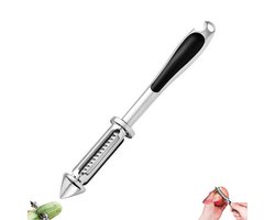 1 stuk - Groenteschiller - Zilverkleurige Metaal schiller - Multifunctionele groenteschiller - Schiller met flesopener - Ergonomische groenteschiller - Geschikt voor aardappelen, wortels, komkommers, appels en andere ingrediënten