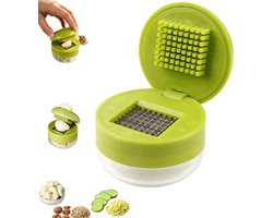 1 stuk-Handmatige knoflookhakker-Knoflooksnijder/blokjesmaker - Knoflookpers - Draagbaar keukengereedschap voor het hakken van knoflook - Groen - 6,8*5,5*5,5 cm - Geschikt voor koken en voedselbereiding-Geschikt voor het persen van knoflook en gember