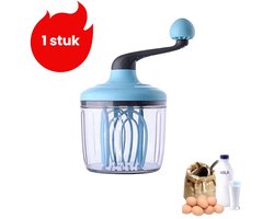 1 stuk - Handmatige roterende garde - Slagroomklopper - Handbediende bakgarde - Blauw