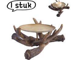 1 stuk - Hertengewei kandelaar - Woonkamer slaapkamer bureau ornament - Jubileum - Hars ambachtelijke vakantiedecoratie - Bruin