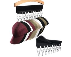 1 stuk - Hoeden Organizer Kledinghanger - met Clips Draagbare Ophanger - voor Petten Caps en Hoedenopslag in Kast- zwart