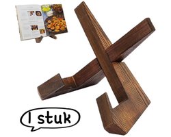 1 stuk - houten boekenstandaard - houten restaurant receptenrek keuken menu display rek - hangende studie bureau leesplank - bruin