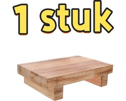 1 stuk - Houten voetenbankje - Eenvoudig - Klein krukje voor thuisgebruik - Eettafelkrukje - Binnen/buiten - Draagbaar voetenbankje - Plantenstandaard - Geschikt voor thuis en woonkamer - 25*18*7 cm - Natuurlijke houtkleur