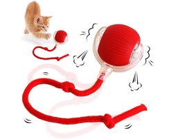 1 stuk interactief kattenspeelgoed voor thuis - USB oplaadbaar - 3 bedrijfsmodi - rood