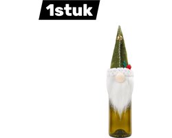 1 stuk - Kerst wijnkoeler - Hoed met bellen - Wijnkoeler - Unieke kerstdecoratie voor wijnliefhebbers - Groen