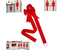 1 stuk - Kerstdecoratielint - Kastdeur Raamdeur Hangende Kast Hangende Decoratie Strik - Kerstkastdeur Rood Vakantielint - Grote Strik - Kerstkrans Boom Strik - Vakantie Inpakmateriaal Vakantie Feestartikelen
