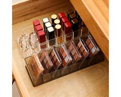 1 stuk - lippenstift-opbergkast - voor make-up tafel - 5 * 25 * 9 cm - plastic - transparant