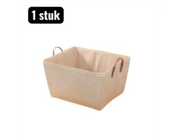 1 stuk - Manden - 45x35x25Ocm - pvouwbare Imitatie Rieten Mand - Grote Opbergmand met Handvat voor Speelgoed, Snoep of Wasgoed - Natuurlijke Look Draagbare Opbergoplossing - Gebroken wit
