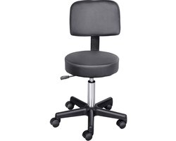 1 stuk - met wielen - ergonomische rugsteun - hoogte verstelbaar - draaibare massage stoel - zwart