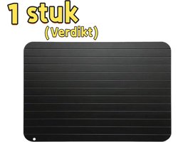 1 stuk - Ontdooiplaat - Klein (verdikt) - OPP-verpakking - Aluminiumlegering - Snel - Huishoudelijk - Keuken - Diepvries - Vlees - Geschikt voor het snel ontdooien van zeevruchten en biefstuk - 23*16,8 cm - Zwart