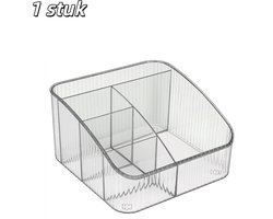 1 stuk - Opbergdoos - Organizer voor huidverzorgingsproducten en cosmetica - Organizer met 5 vakken - Geschikt voor bureaus, kasten en badkamermeubels - Transparant