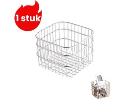 1 stuk - Opbergmand van roestvrij staal 304 - Keukenopbergframe - Huishoudelijke fruit- en groentewasopbergframe - Keukenafvoermand - Klein formaat - Zilver