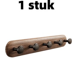 1 stuk - Opbergrek - Zuignap - Geen boren nodig - Deurhaak - Wandkapstok - Geschikt voor kapstokken in de slaapkamer - 42 cm * 6 cm - Bruin