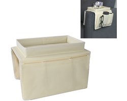1 Stuk Oxford Armrest Organizer - Bankstel Organizer - Armrest Opbergtas - Hangende Armrest Organizer - voor TV Bank Stoel Bank - Gebroken Wit