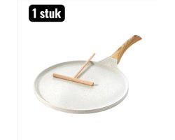 1 stuk - Pannenkoekenpannen - Pannenkoekenpan 30cm - plakken of scheuren - Moeiteloos keren - Ideaal voor Crêpes, Omelet en Wokken - Geschikt voor Alle Kooktoestellen - Gebroken wit