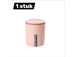 1 stuk - Prullenbak - Mini Prullenbak - Prullenbak met deksel - Bureau Prullenbak - Compacte Dikke PP Omklap Prullenbak - Mini Afvalbak voor Kantoor en Huis - Roze