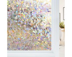1 stuk raam privacy film, gekleurde glazen regenboog film, decoratieve raam adsorptie film, elektrostatische adsorptie zonnebrandcrème sticker, sticker bedekking huis warmte controle kleur toon, niet-lijm 45cm x 200cm