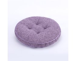 1 stuk rond zitkussen voor stoel – Rond kussen van corduroystof voor stoel, bureaustoel, bank, hoekbank, vloerkussen, zacht en pluizig corduroy, Lavendelpaars,45*45cm