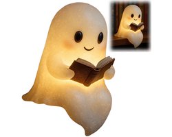 1 Stuk, Schattige Spook Leesboeklamp, Halloween Ghost Night Lamp, Ghost Reading Night Lamp, 3d Led Night Lamp Halloween, Glowing, Halloween Decoration, Geschikt Voor Slaapkamerstudie, Lezers (6 Inch)