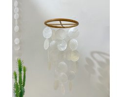 1 stuk - Schelp windbel ophangdecoratie - Minimalistisch woningdecor - Geschikt voor balkon, slaapkamer en gang - Wit