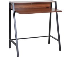 1 stuk - secretaritafel - computertafel - 84 x 45 x 85 cm - Nieuwe retro stijl - met stand - zwarte notenhout afwerking