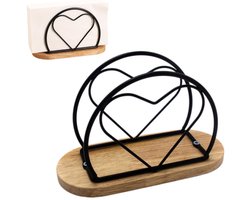 1 stuk - Servethouder - servettenhouders - Papieren handdoekhouder - houten voet - Creatieve staande tissuehouder - Zwart - 15.5 * 6.5 * 10 cm - Keukenbenodigdheden - Woondecoratie - Barbecue/snackbar/restaurant accessoires