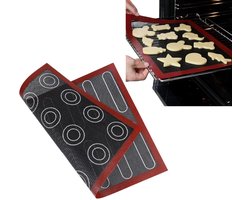 1 stuk siliconen bakfolie, herbruikbare bakmat, dubbelzijdige antiaanbakbakmat, geschikt voor het bakken van taarten en desserts in de keuken 40X30cm (zwart)