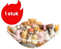 1 stuk - Speelgoedopberghangmat - Opbergruimte voor pluchen speelgoed voor kinderen - Grote nethangmat - Wit