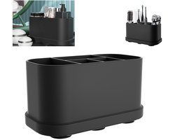 1 stuk - Tandenborstelhouder - Tandenpasta - berging - Tandenborstel Organiser - Badkamer organizer - Zwart - 5 compartimenten - Waterdichte tandenborstelhouder - geschikt voor thuisgebruik